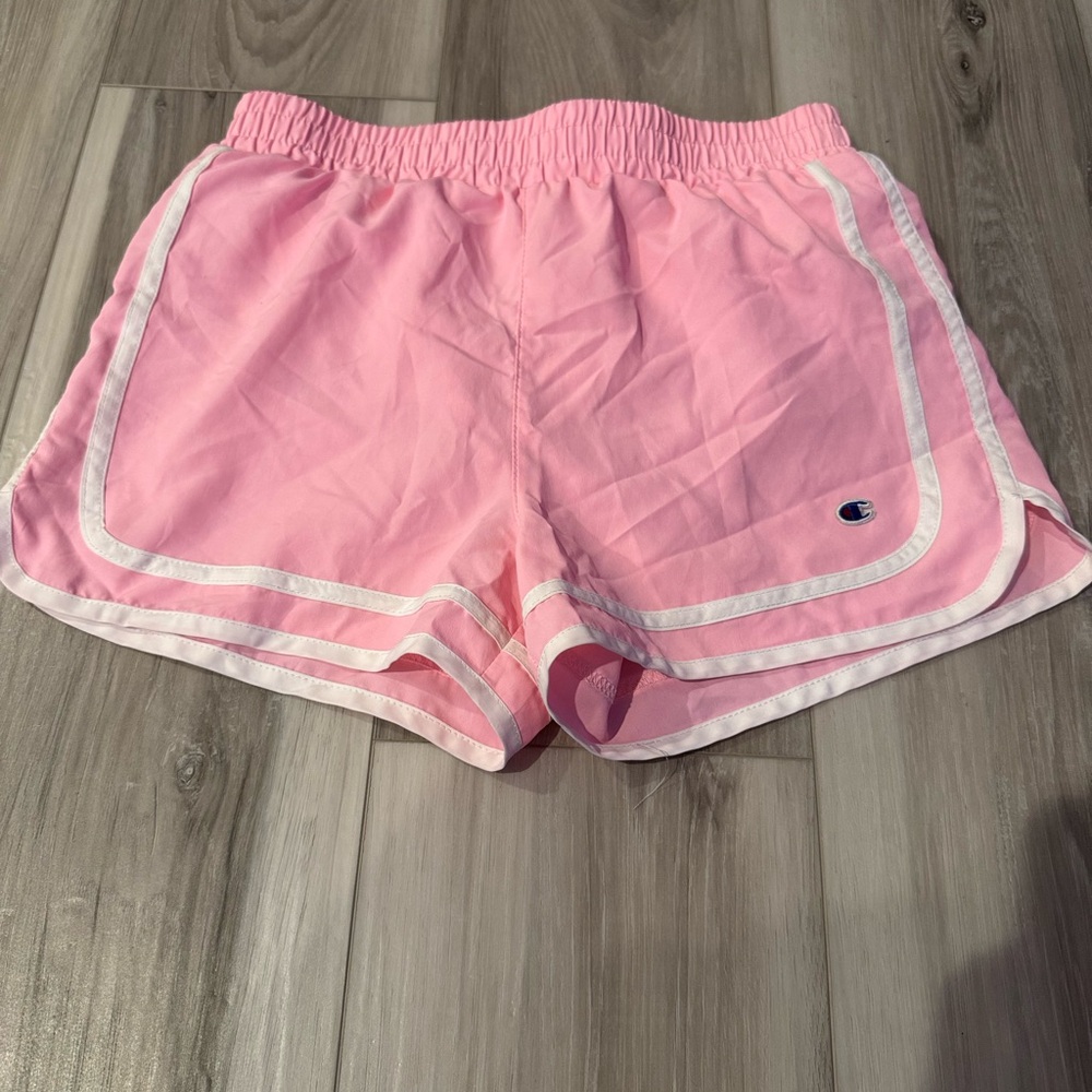 Champion Pink Athletic Shorts with White Trim